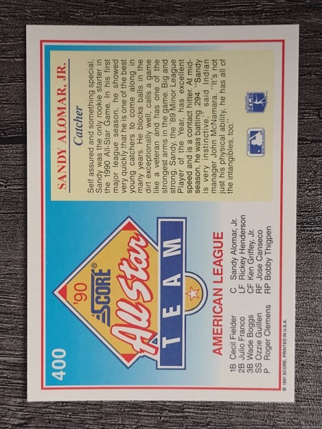 1991 Score #400 Sandy Alomar Jr. AS