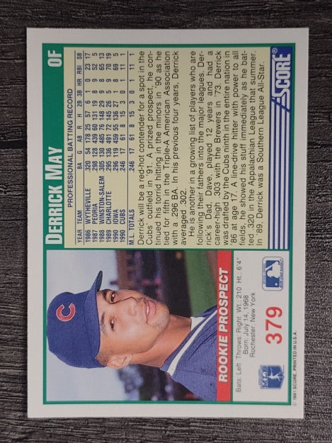 1991 Score #379 Derrick May