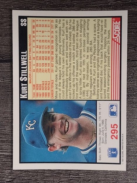 1991 Score #295 Kurt Stillwell