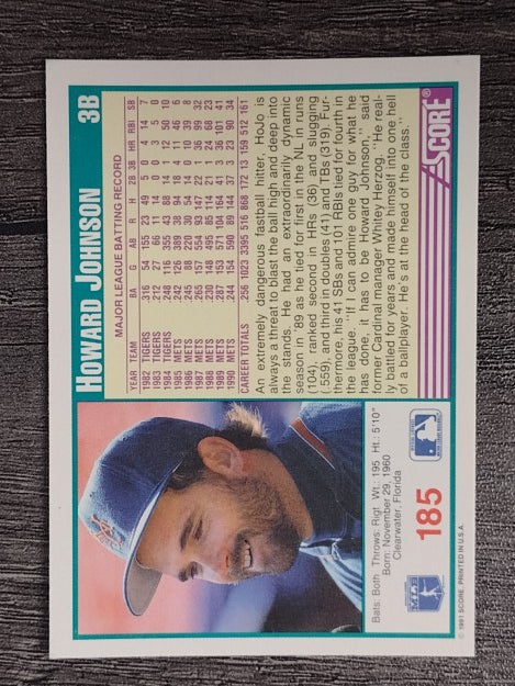 1991 Score #185 Howard Johnson