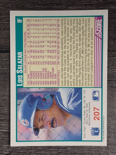 1991 Score #207 Luis Salazar