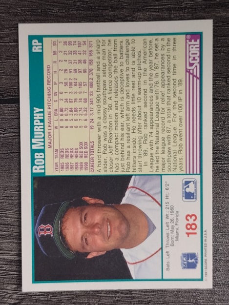 1991 Score #183 Rob Murphy