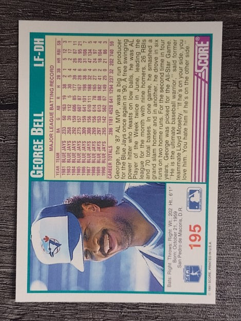 1991 Score #195 George Bell