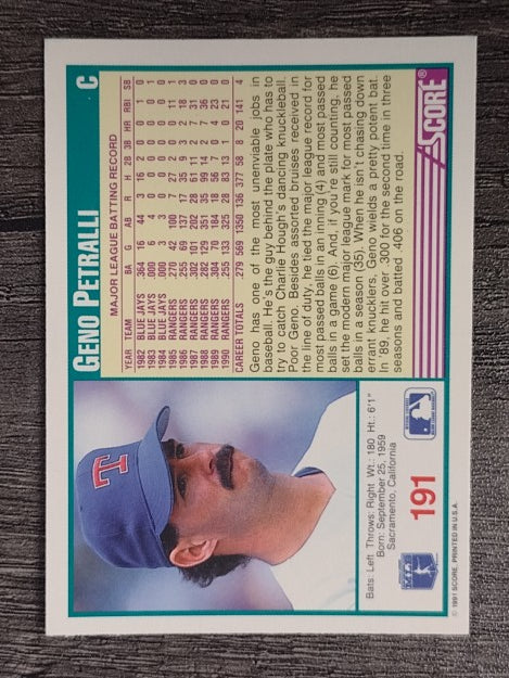 1991 Score #191 Geno Petralli