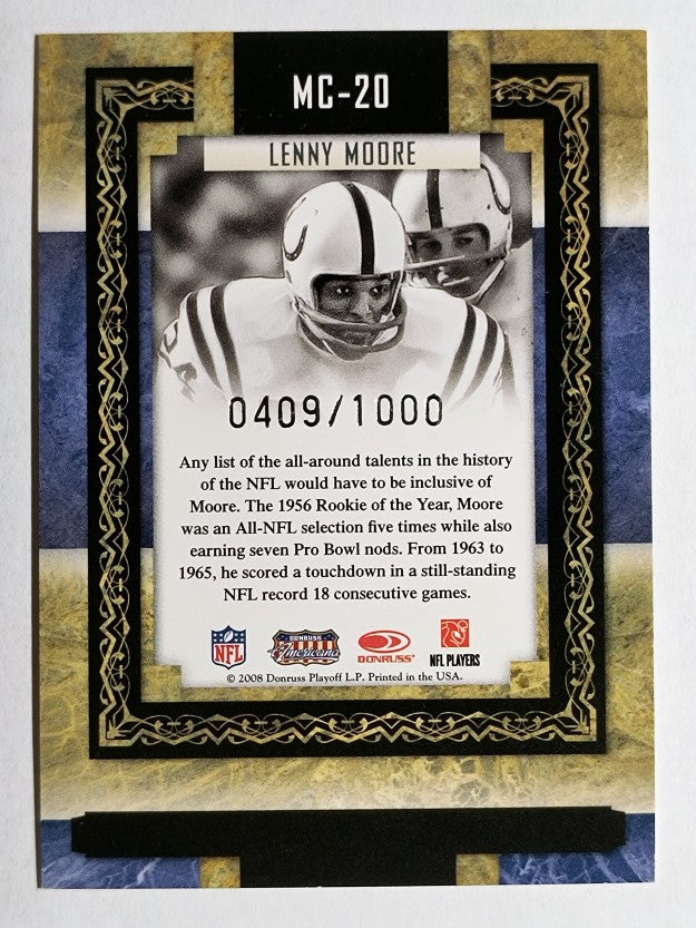 2008 Donruss Sports Legends Museum Collection #20 Lenny Moore