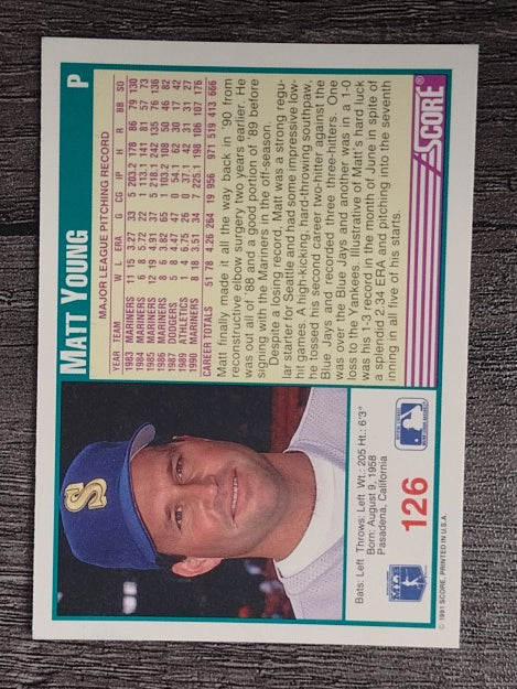 1991 Score #126 Matt Young
