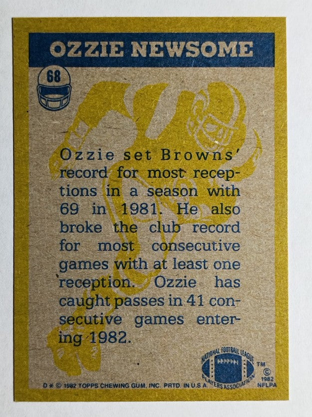 1982 Topps #68 Ozzie Newsome IA