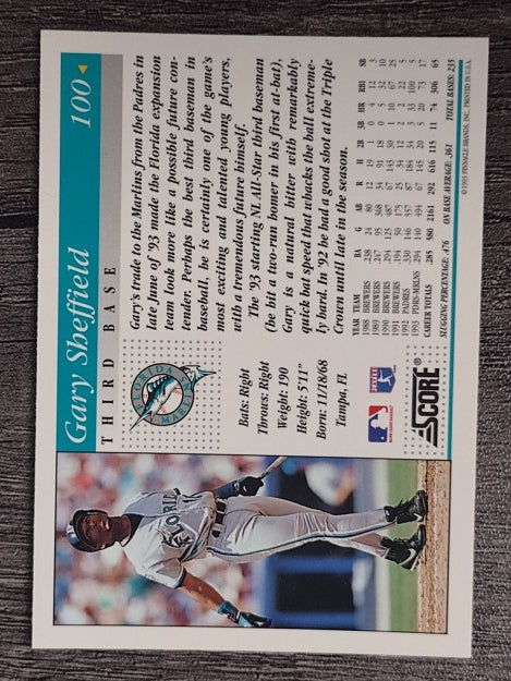 1994 Score #100 Gary Sheffield
