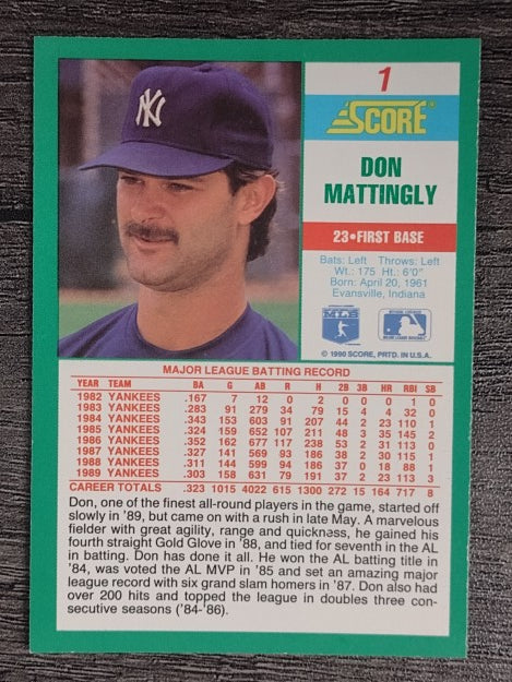 1990 Score #1 Don Mattingly