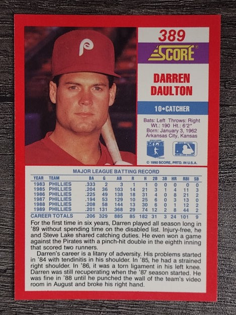 1990 Score #389 Darren Daulton