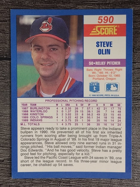 1990 Score #590 Steve Olin RC