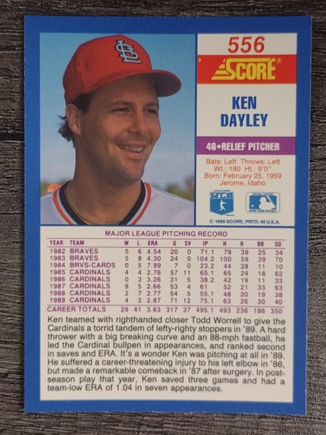 1990 Score #556 Ken Dayley