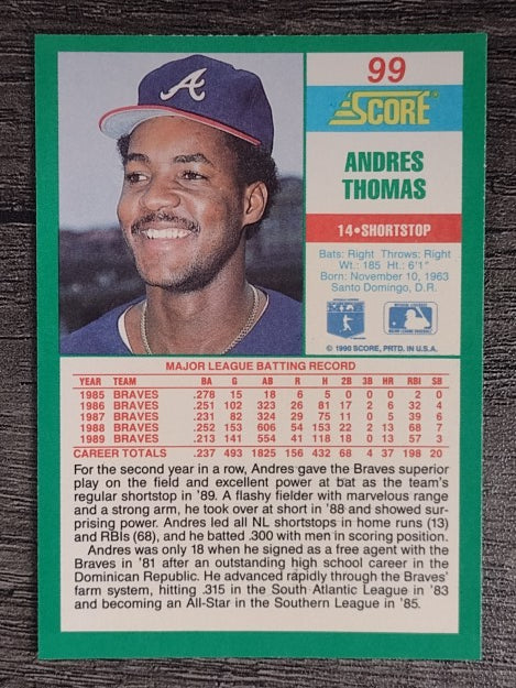 1990 Score #99 Andres Thomas