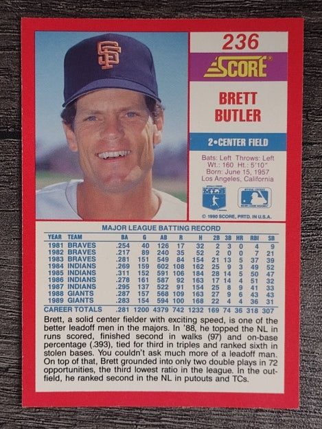 1990 Score #236 Brett Butler
