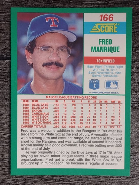 1990 Score #166 Fred Manrique