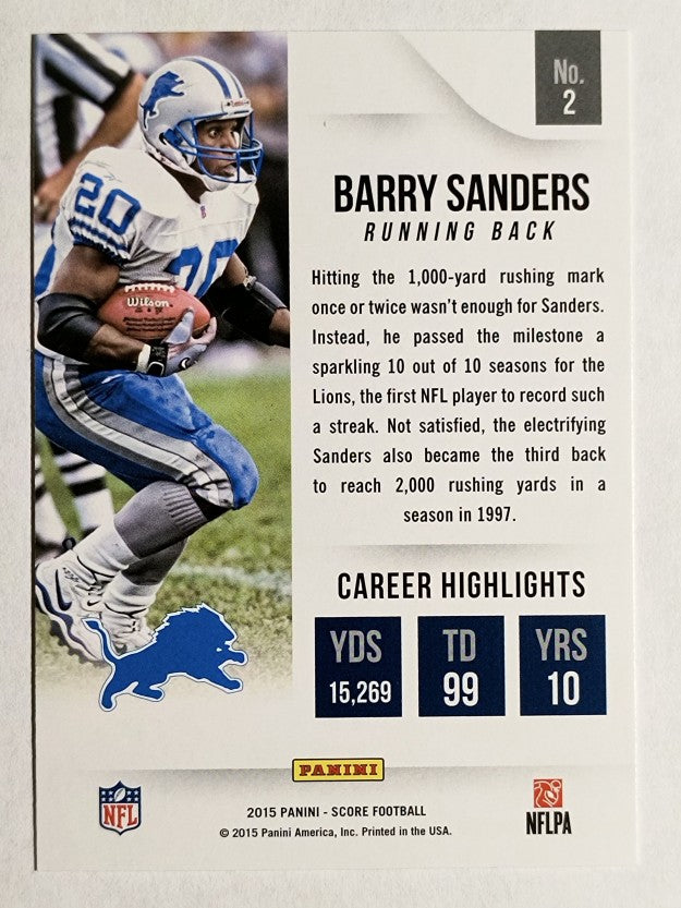 2015 Score All-Time Franchise #2 Barry Sanders