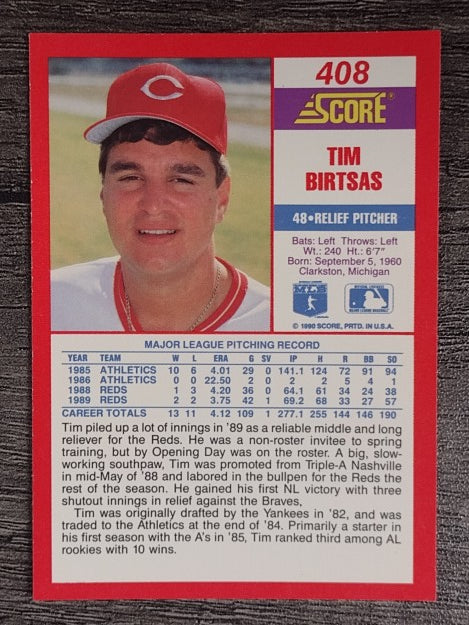 1990 Score #408 Tim Birtsas