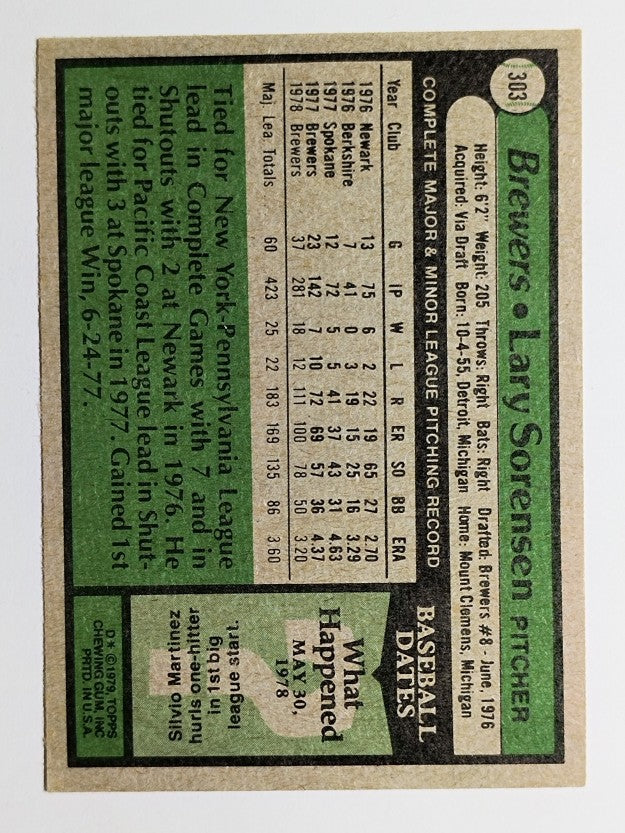 1979 Topps #303 Lary Sorensen DP (EXMT)
