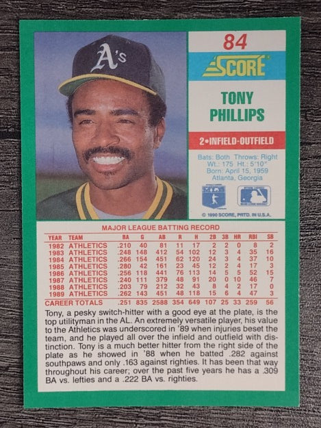 1990 Score #84 Tony Phillips