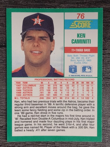 1990 Score #76 Ken Caminiti