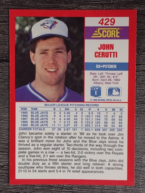 1990 Score #429 John Cerutti