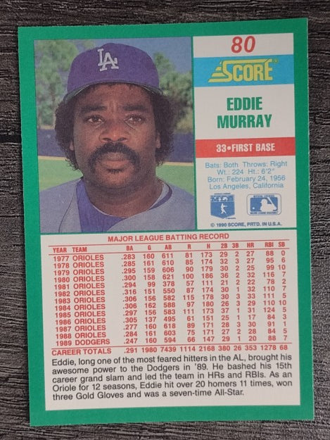 1990 Score #80 Eddie Murray