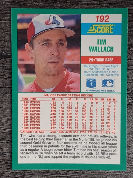 1990 Score #192 Tim Wallach