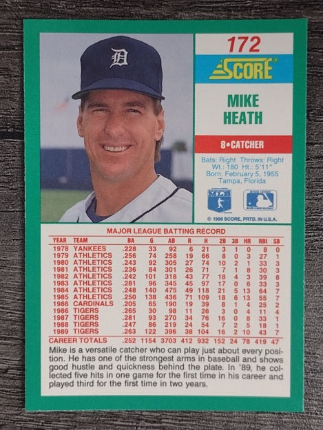 1990 Score #172 Mike Heath