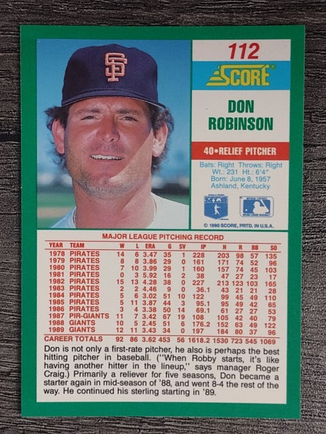1990 Score #112 Don Robinson