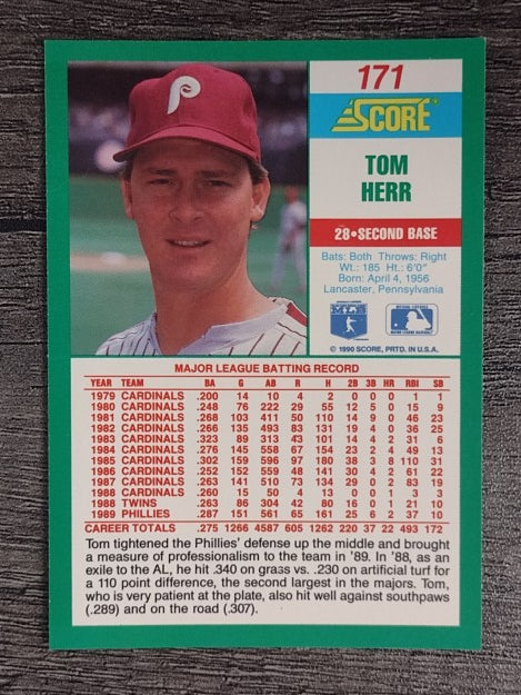 1990 Score #171 Tommy Herr