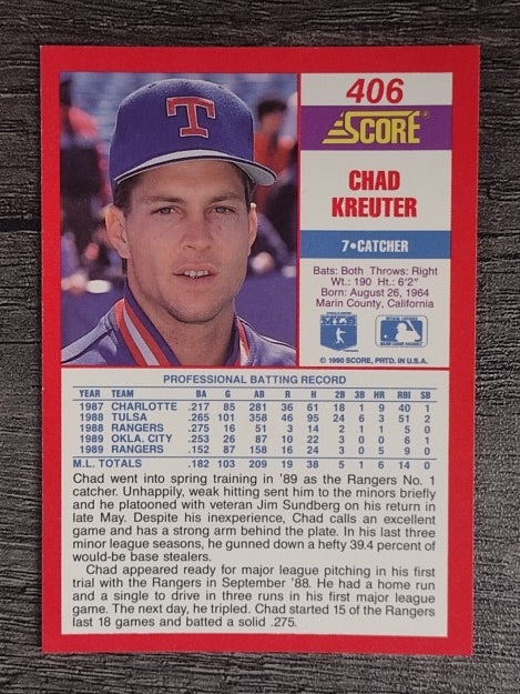 1990 Score #406 Chad Kreuter
