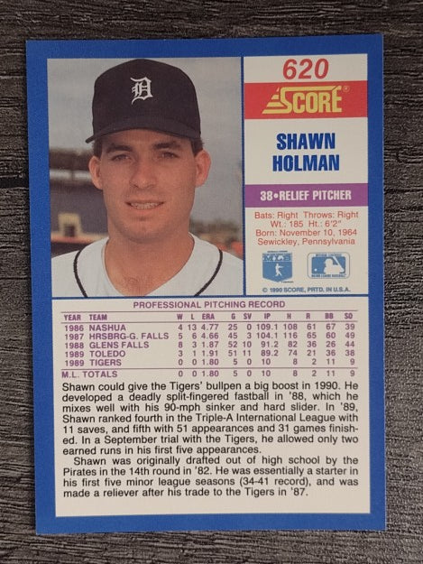 1990 Score #620 Shawn Holman RC