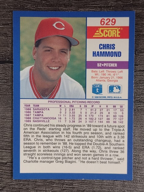1990 Score #629 Chris Hammond RC