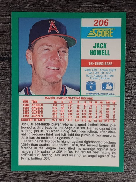 1990 Score #206 Jack Howell