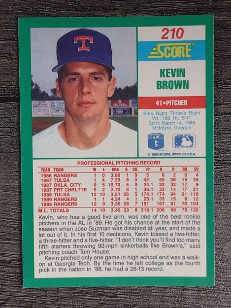1990 Score #210 Kevin Brown