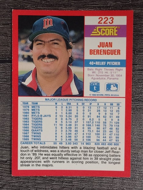 1990 Score #223 Juan Berenguer