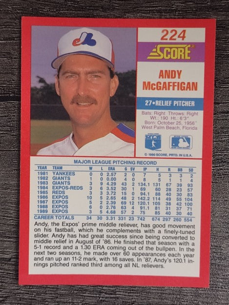 1990 Score #224 Andy McGaffigan