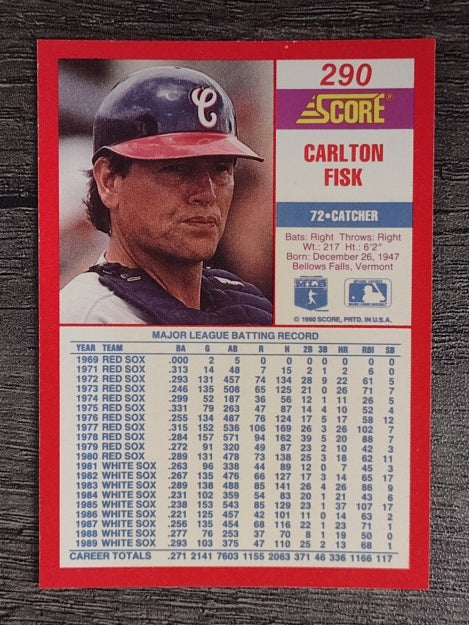1990 Score #290 Carlton Fisk