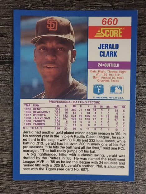 1990 Score #660 Jerald Clark