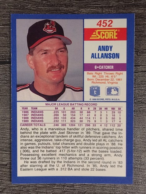 1990 Score #452 Andy Allanson