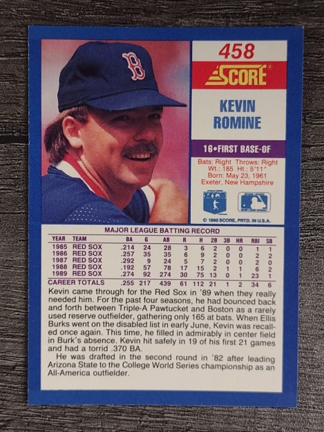 1990 Score #458 Kevin Romine