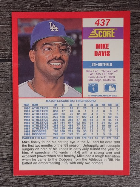 1990 Score #437 Mike Davis