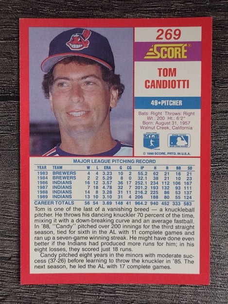 1990 Score #269 Tom Candiotti