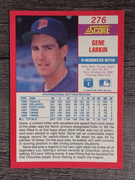 1990 Score #276 Gene Larkin