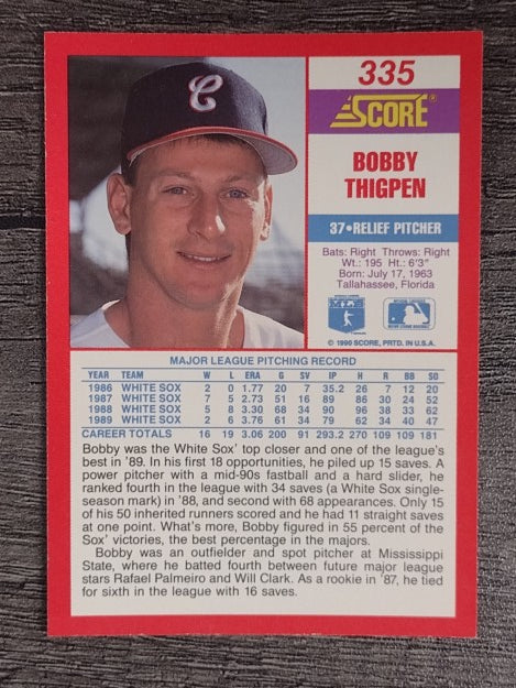 1990 Score #335 Bobby Thigpen