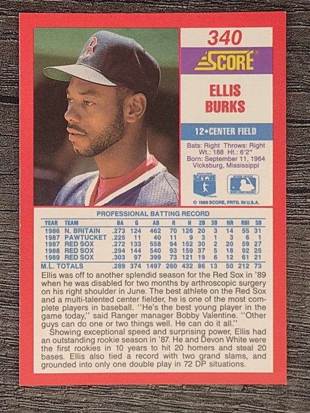 1990 Score #340 Ellis Burks