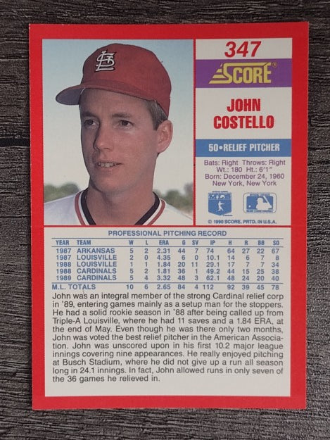 1990 Score #347 John Costello
