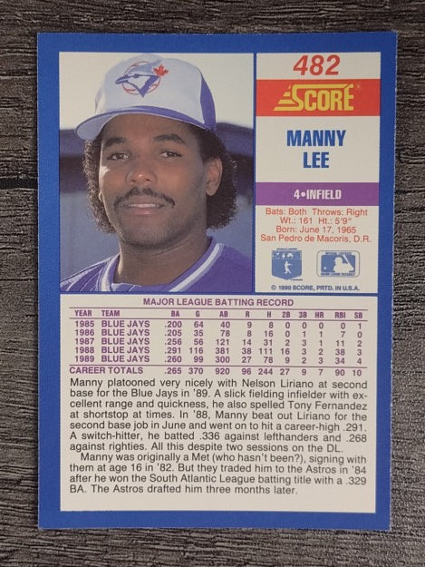 1990 Score #482 Manny Lee