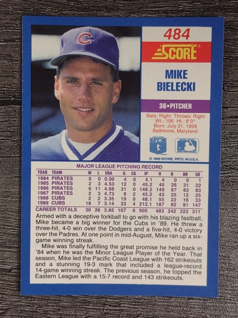 1990 Score #484 Mike Bielecki