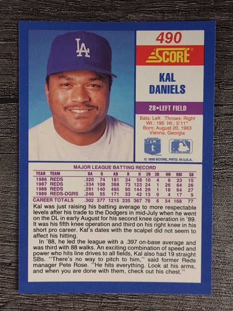1990 Score #490 Kal Daniels